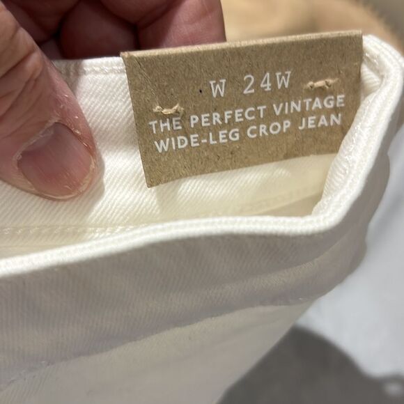 Madewell The Plus Perfect Vintage Wide-Leg Crop Jean in Tile White NWT size 24W - Picture 8 of 13